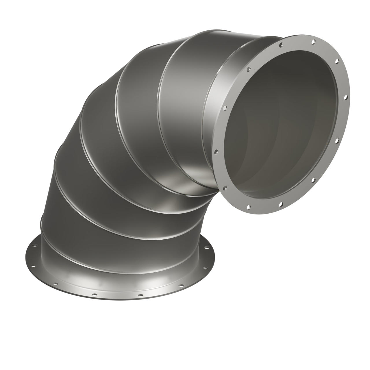 Tikungan Tersegmentasi 90° dengan Flensa