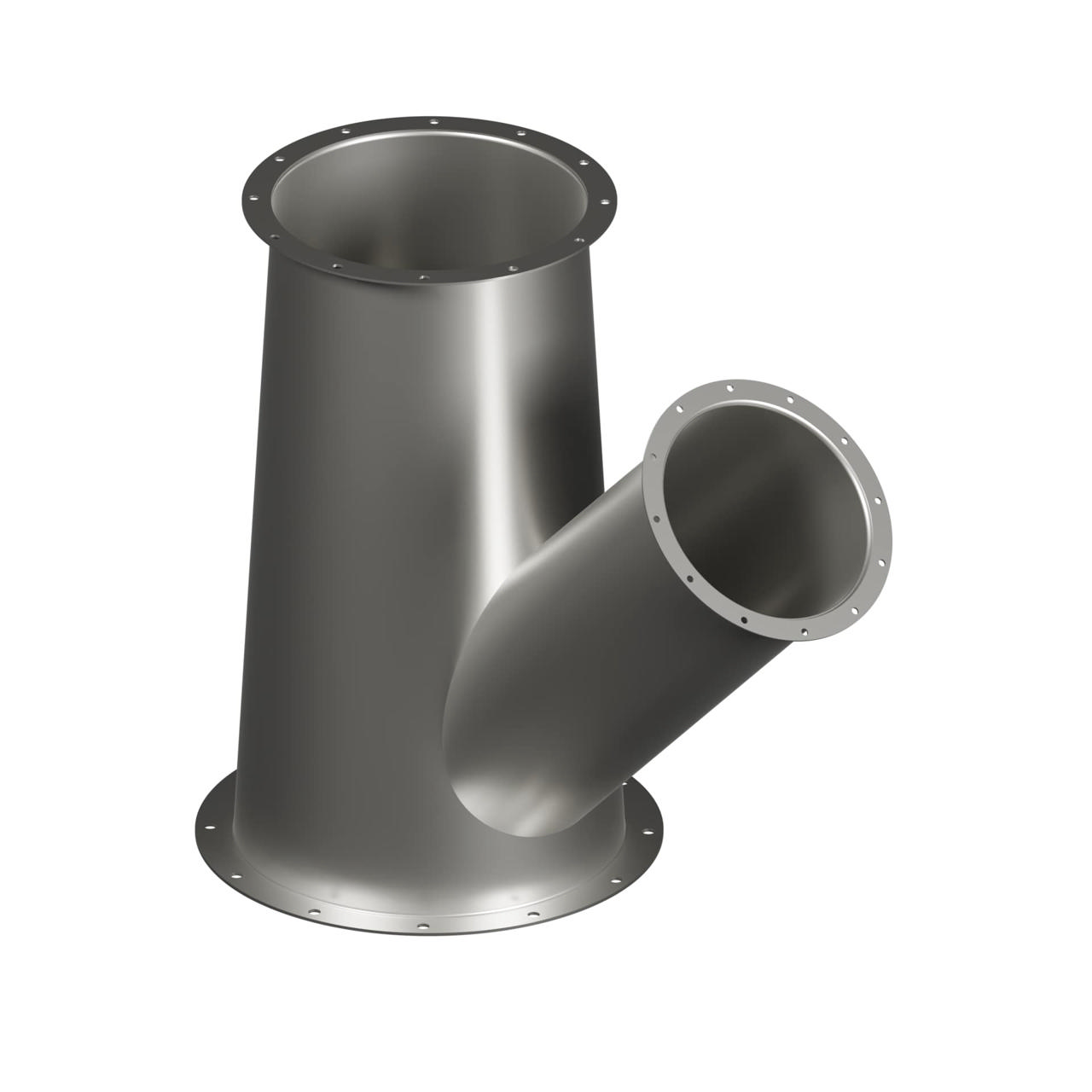 Cabang Meruncing 45° dengan Flensa